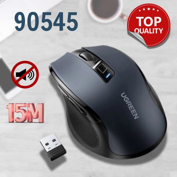 Chuột không dây Ugreen 90545 2.4Ghz Silent Click 4000 DPI, Chế độ ngủ tự động