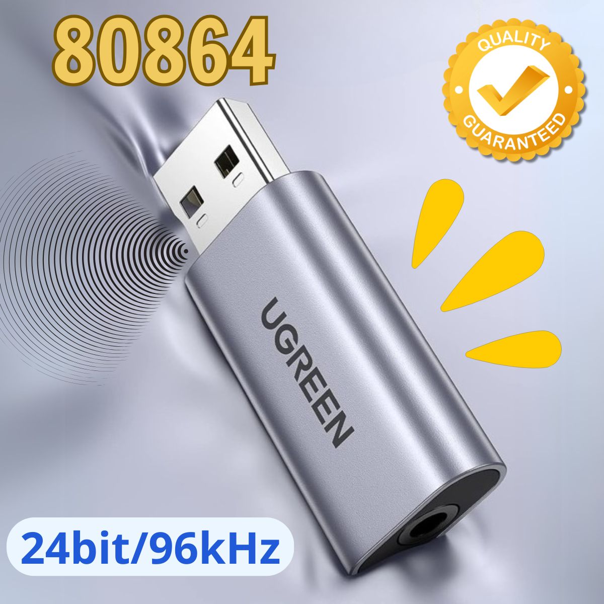 Đầu chuyển âm thanh Ugreen 80864 USB 2.0 Sang 3.5mm