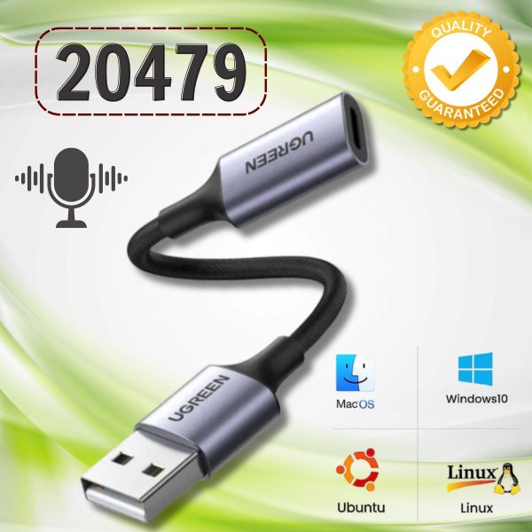 Cáp chuyển đổi âm thanh Ugreen 20479 USB A sang Lightning Xanh lá cây Cáp USB 3.0 bện nylon