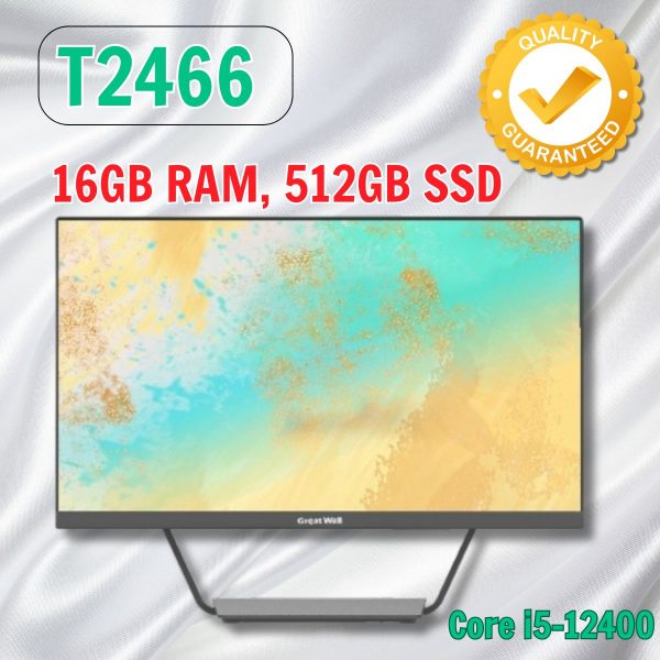 Máy tính liền màn hình PC Great Wall T2466 AIO TA251654 - Core i5-12400, 16GB RAM, 512GB SSD - Màn 23.8" FHD - Camera 3MP, Phím chuột không dây