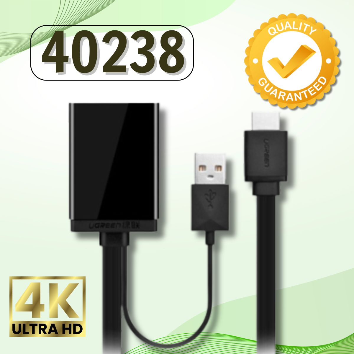 Bộ chuyển đổi HDMI + USB sang Displayport  Ugreen 40238 hỗ trợ 4K*2K Chiều dài 5cm MM107