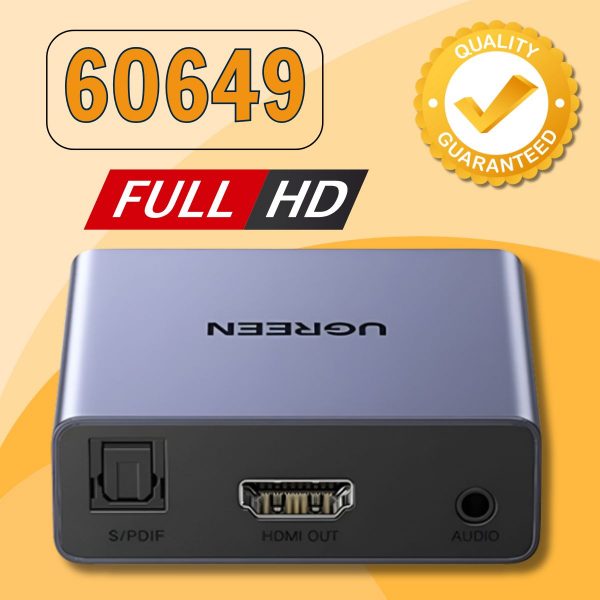 Bộ chuyển đổi tách âm thanh HDMI ra HDMI Ugreen 60649 kèm Audio 3.5mm và Optical (SPDIF)