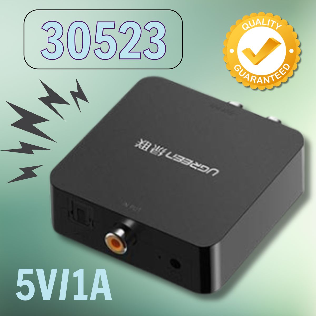 Bộ chuyển đổi quang + Coaxial to RCA Ugreen 30523 Stereo 24bit Không có tạp âm