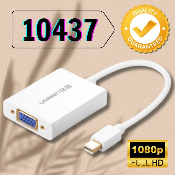 Cáp chuyển đổi Mini Displayport sang VGA + Audio Ugreen 10437 MD107 Hỗ trợ 1080p Vỏ nhôm