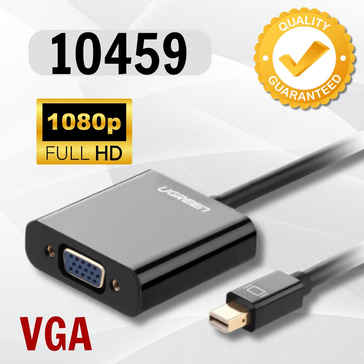 Cáp chuyển đổi Mini Displayport to VGA chính hãng Ugreen 10459 MD113 Hox trợ 1080p Màu đen