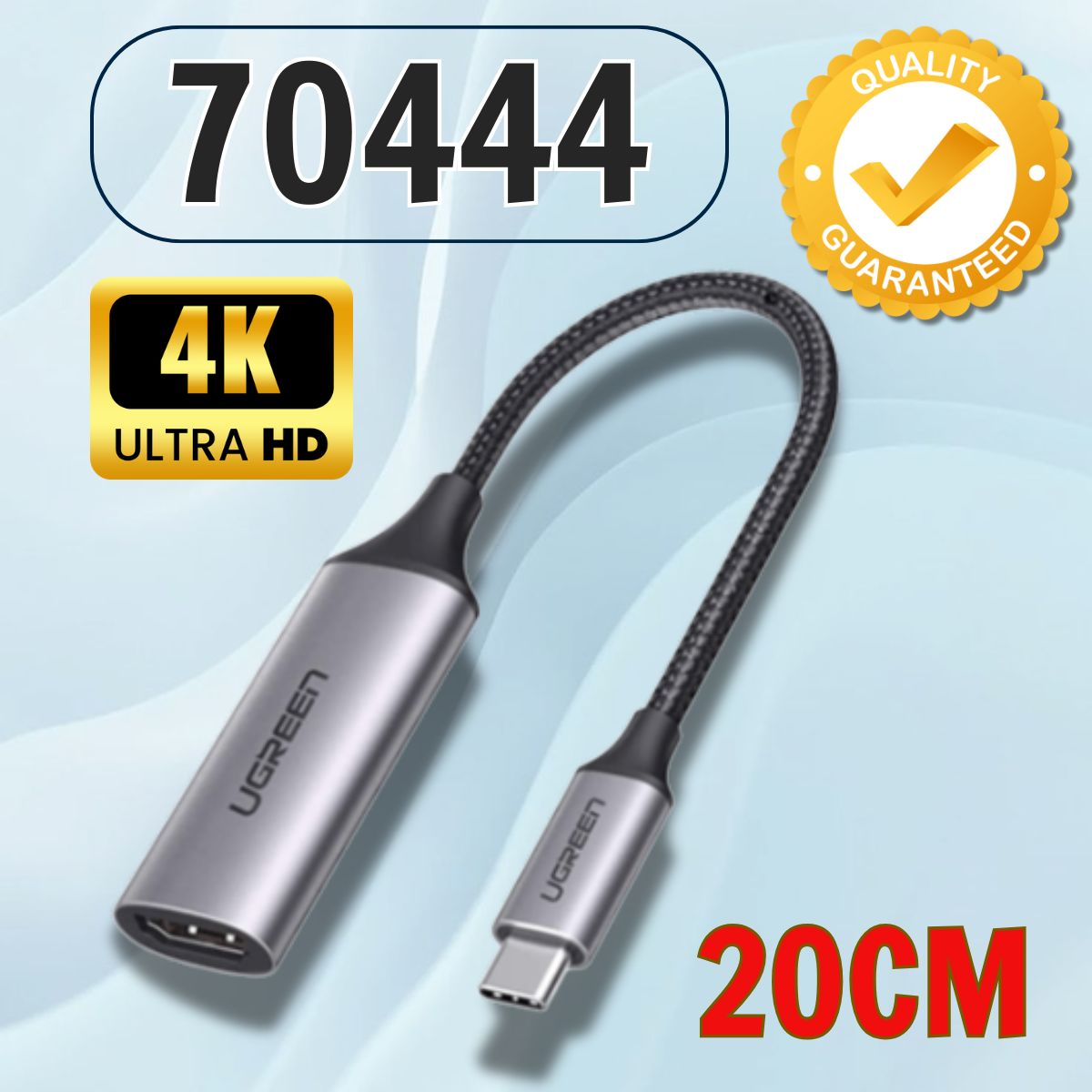 Cáp chuyển đổi USB type-C to HDMI Ugreen 70444 CM297 Hỗ trợ 4K@60Hz Bọc nhôm cao cấp