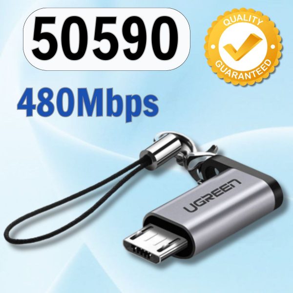 Đầu chuyển đổi Micro USB to USB type-C Ugreen 50590 Tốc độ truyền 480Mbps 