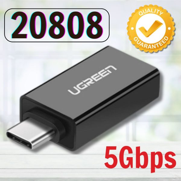 Đầu chuyển đổi USB Type-C to USB 3.0 (OTG) Ugreen 20808 US173 Tốc độ truyền 5Gbps Màu đen