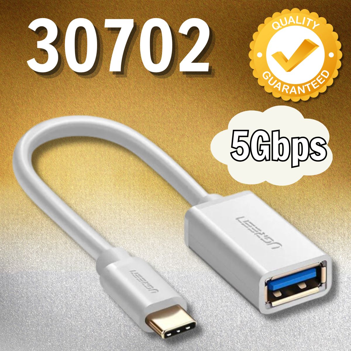 Cáp OTG USB Type-C to USB 3.0 Ugreen 30702 US154 Tốc độ 5Gbps, Màu trắng