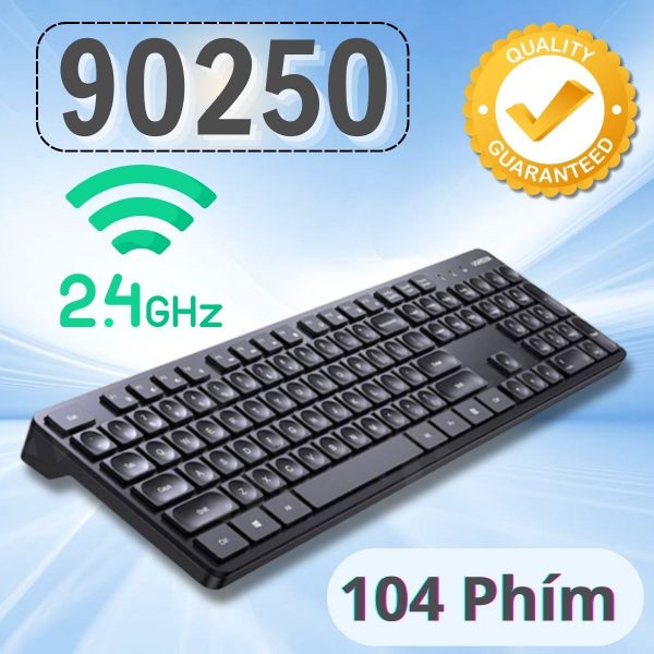 Bàn phím không dây Ugreen 90250 Kết nối 2.4G không dây, ANSI 104 phím, Màu đen