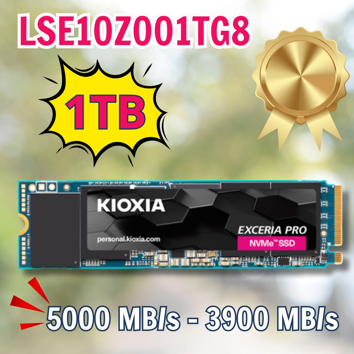 Ổ cứng SSD KIOXIA LSE10Z001TG8 – Dung lượng 1TB – Tốc độ đọc 7300MB/s – Tốc độ ghi 6400MB/s