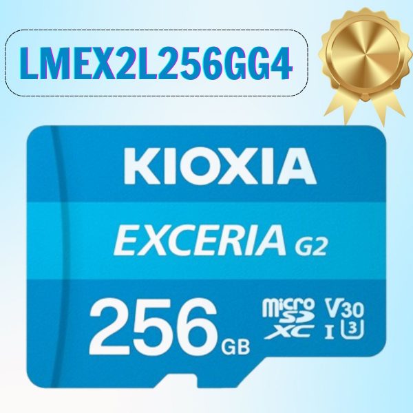 Thẻ nhớ Kioxia Exceria G2 256GB microSD LMEX2L256GG4 CL10 UHS-I U3 V30 A1 4K R100 W50 w/o adapter, Màu Xanh Dương