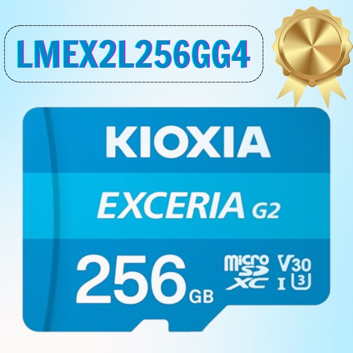 Thẻ nhớ Kioxia Exceria G2 256GB microSD LMEX2L256GG4 CL10 UHS-I U3 V30 A1 4K R100 W50 w/o adapter, Màu Xanh Dương
