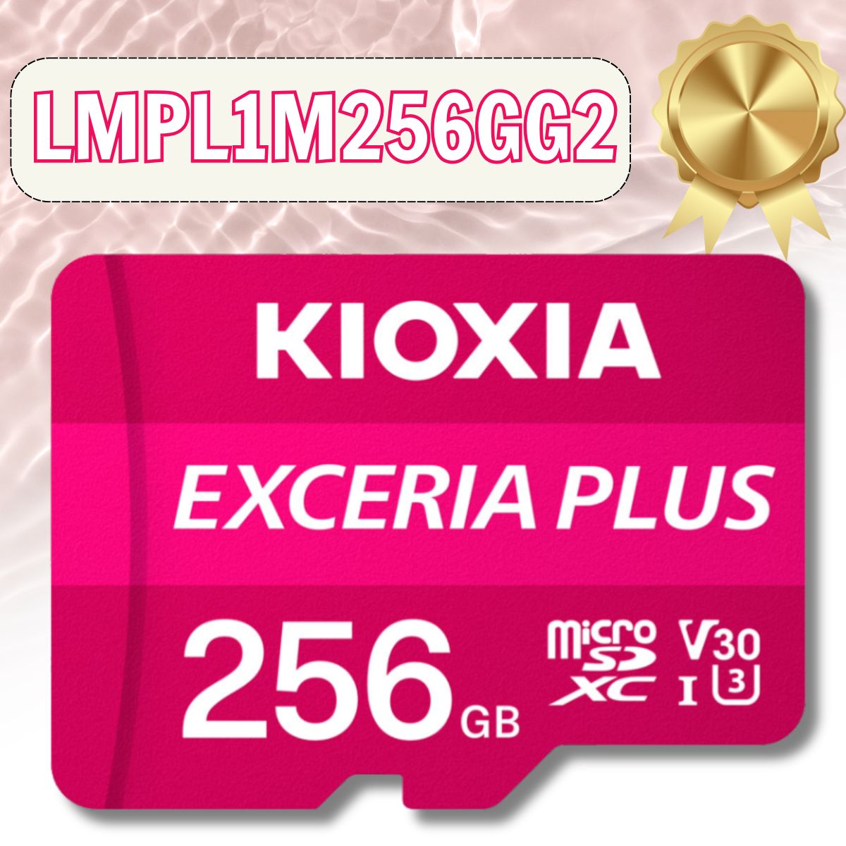 Thẻ nhớ quay phim Kioxia Exceria PLUS 256GB microSD LMPL1M256GG2 CL10 UHS-I U3 V30 4K A1 R100 W85 w adapter, Màu Hồng