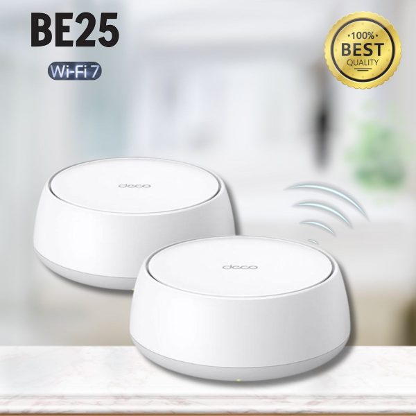 Hệ thống Mesh phát sóng Wifi gia đình WiFi 7 BE5000 TP-Link Deco BE25 (2 pack) Tốc độ 5000Mbps, Kết nối 2.5G, Phủ sóng toàn diện