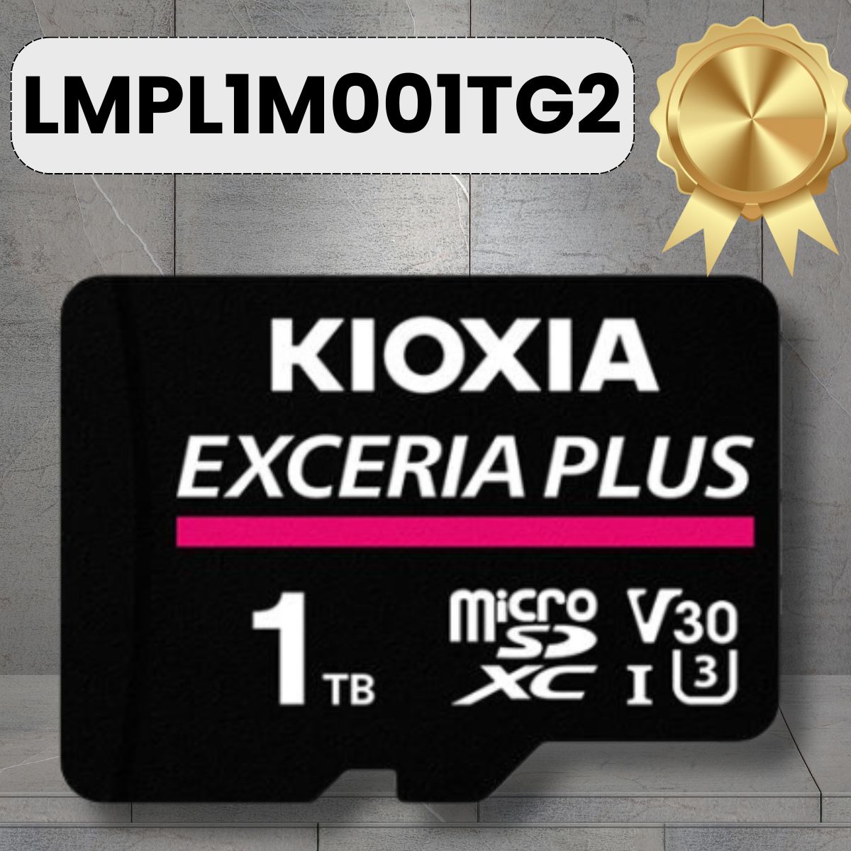 Thẻ nhớ máy ảnh Kioxia Exceria PLUS 1TB microSD LMPL1M001TG2 CL10 UHS-I U3 V30 4K A1 R100 W85 w adapter, Màu Đen