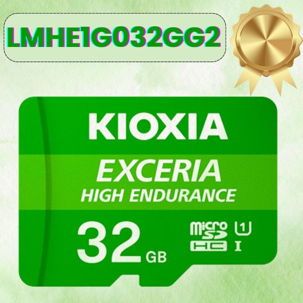 Thẻ nhớ Kioxia Exceria HIGH ENDURANCE 32GB microSD LMHE1G032GG2 CL10 UHS-I U1 V10 A1 R100 W30 w adapter, Màu Xanh Lá