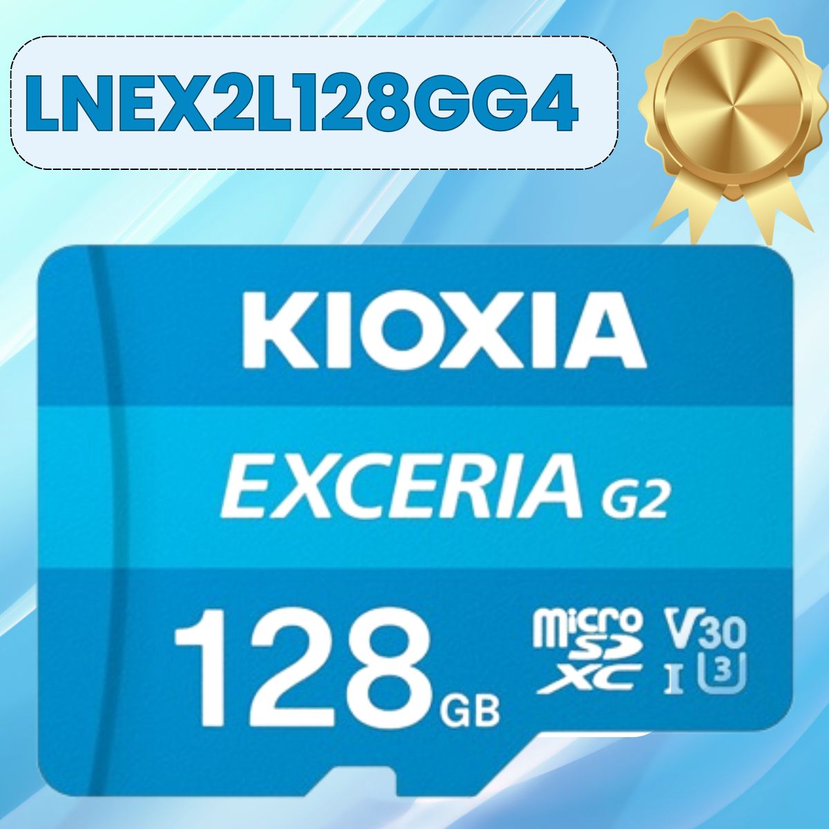 Thẻ nhớ SD 128GB KIOXIA EXCERIA G2 CL10 UHS-I U3 V30 4K R100 W50. Mã LNEX2L128GG4 [BH 60T, Màu Xanh Dương]