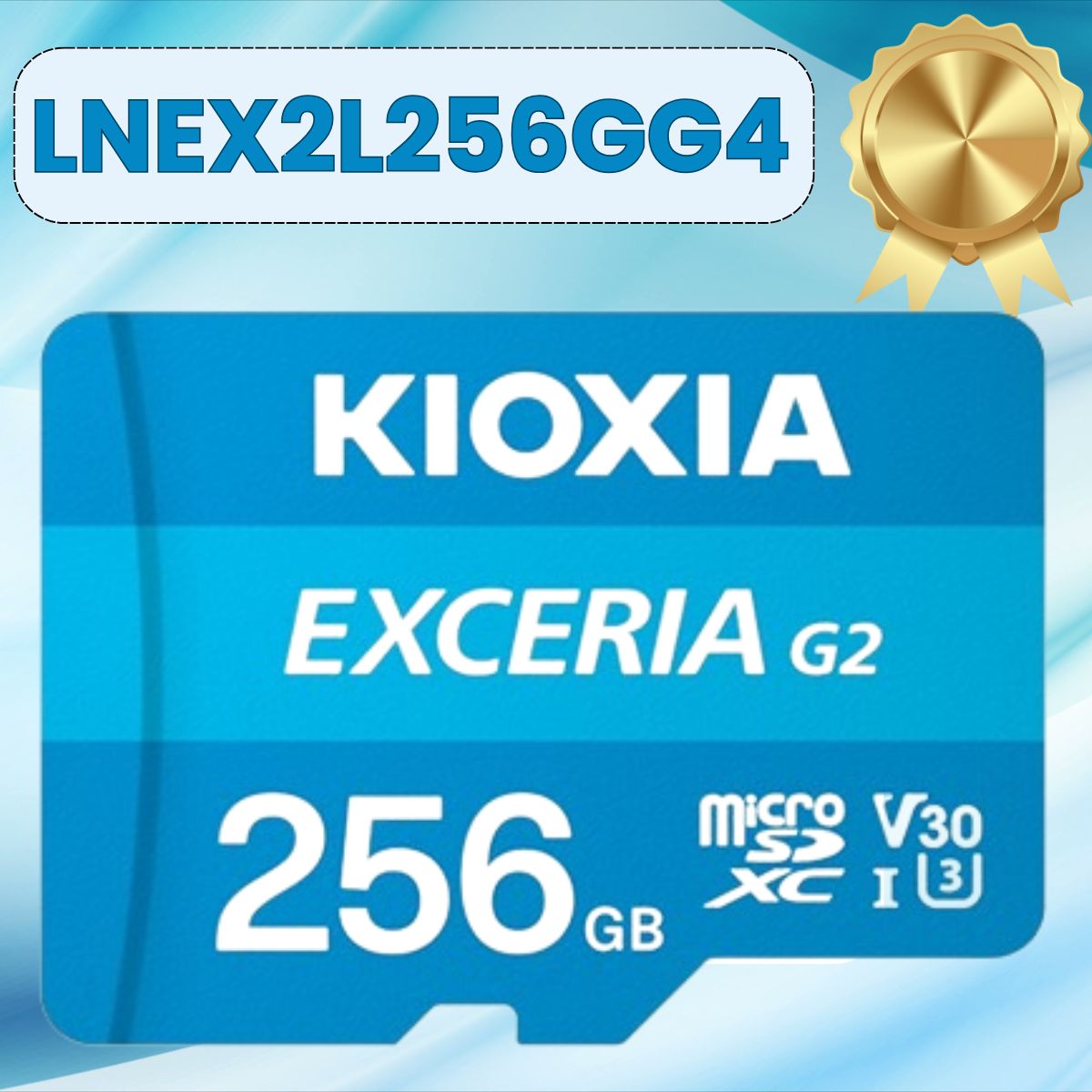 Thẻ nhớ SD 256GB KIOXIA EXCERIA G2 CL10 UHS-I U3 V30 4K R100 W50. Mã LNEX2L256GG4 [BH 60T, Màu Xanh Dương]