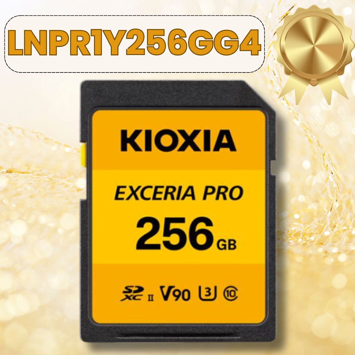 Thẻ nhớ SD 256GB KIOXIA EXCERIA PRO CL10 UHS-II U3 V90 8K R270 W260. Mã LNPR1Y256GG4 [BH 60T, Màu Vàng]