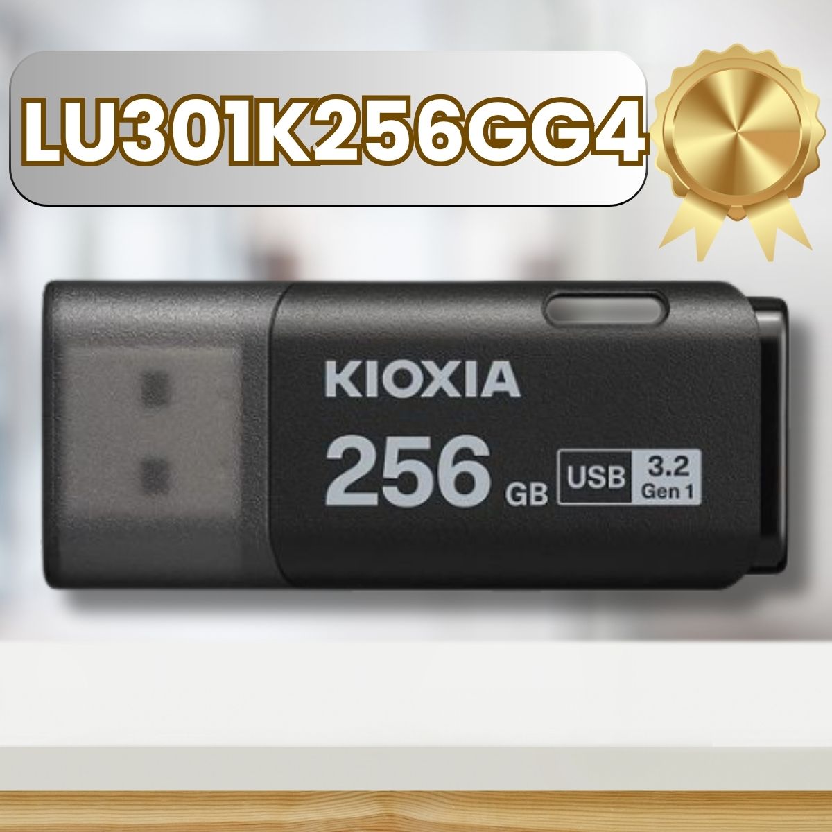 USB 256GB KIOXIA U301 USB 3.2 Gen 1. Mã LU301K256GG4 [BH 60T, Màu Đen, Made In Japan]