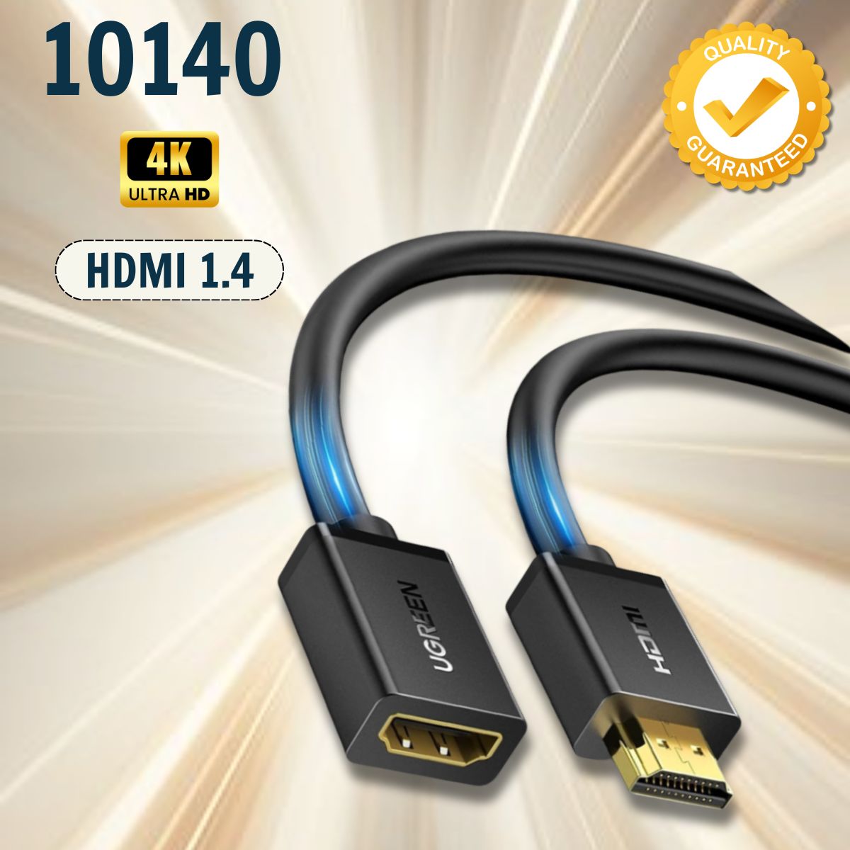 Cáp nối dài HDMI Ugreen 10140 HD107 dài 0.5M màu Đen Hỗ trợ 4Kx2K