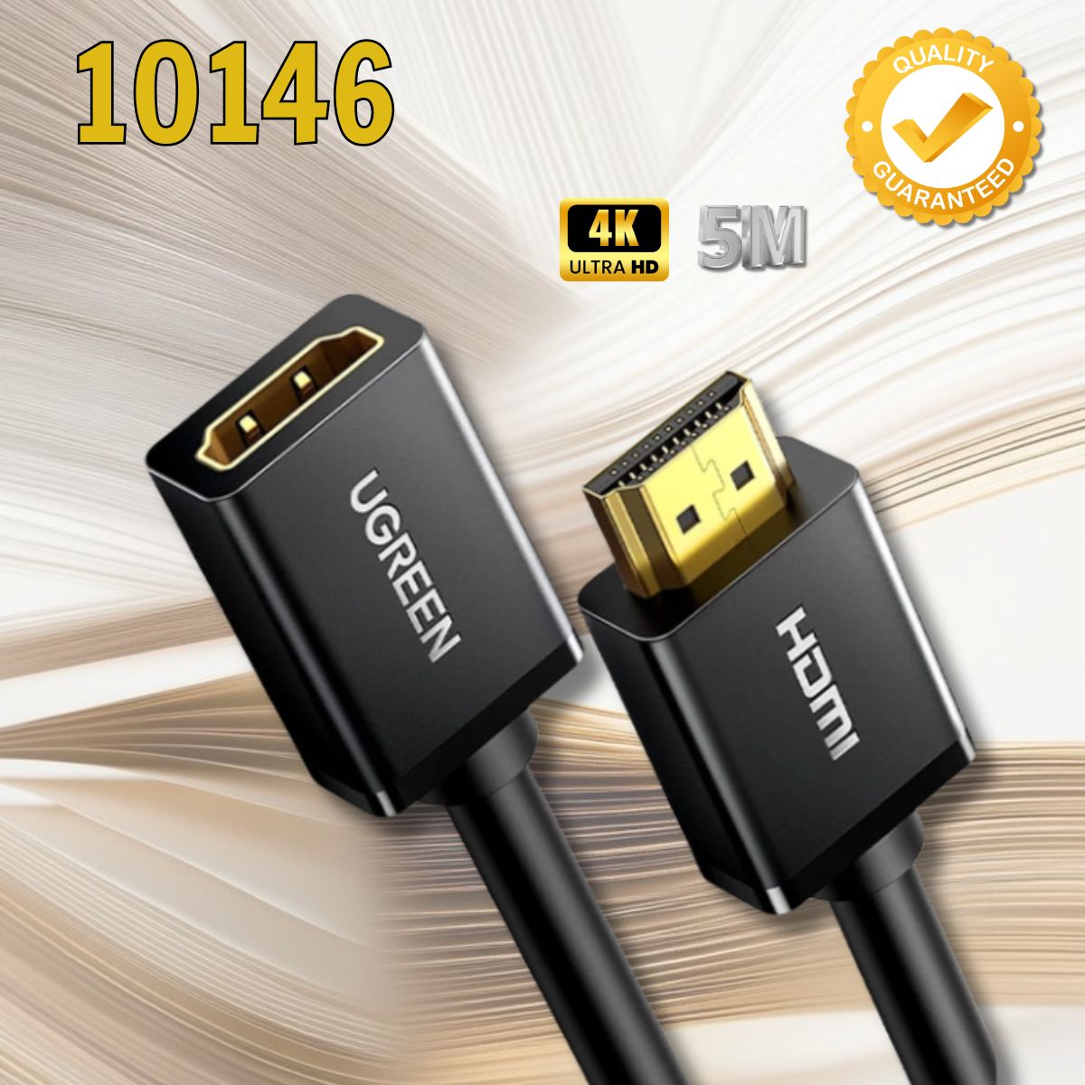 Dây HDMI nối dài Ugreen 10146 HD107 Hỗ trợ độ phân giải 4Kx2K, 3D, 10,2 Gbps