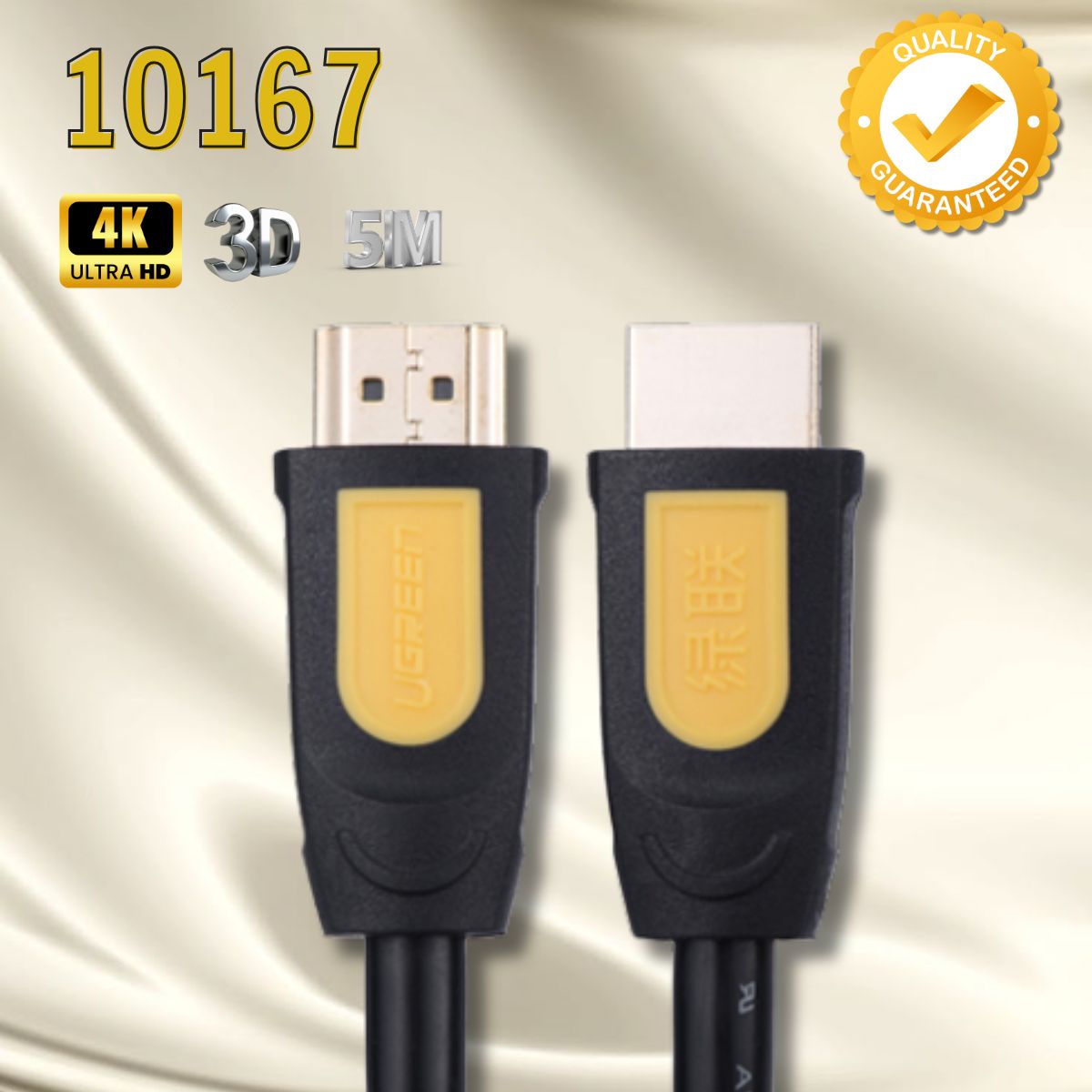 Cáp tín hiệu HDMI chuẩn 1.4 Ugreen 10167 10m, hỗ trợ phân giải 4K * 2K