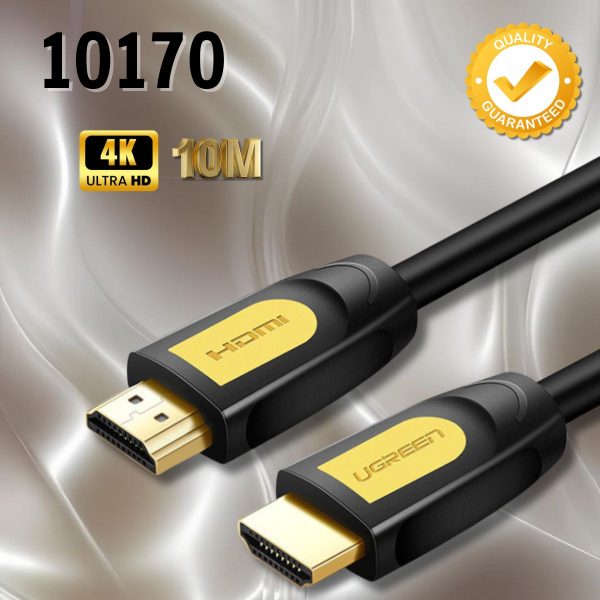 Dây tín hiệu HDMI Ugreen 10170 10M màu Vàng, chuẩn 1.4 hỗ trợ phân giải 4K * 2K