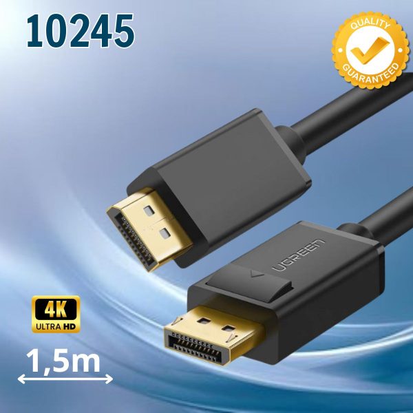 Dây truyền tín hiệu 2 đầu Displayport Ugreen 10245 DP102 Dài 1.5m, Hỗ trợ 2K*4K@60Hz