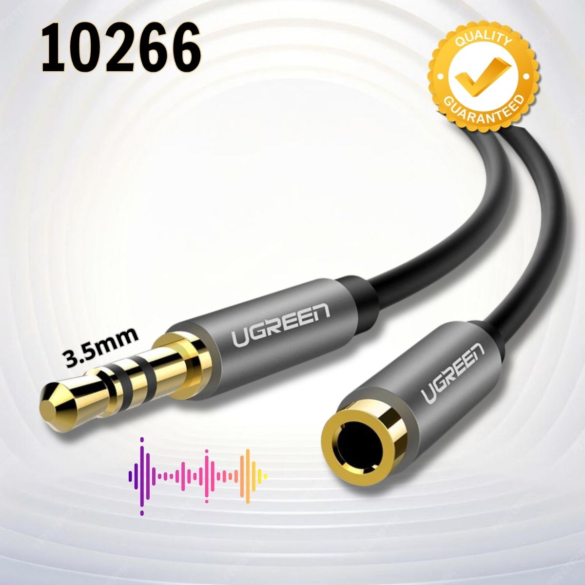 Cáp mở rộng âm thanh Ugreen 10266 dài 3m chuẩn 3.5mm, Bọc dù chống gãy, truyền tải ổn định