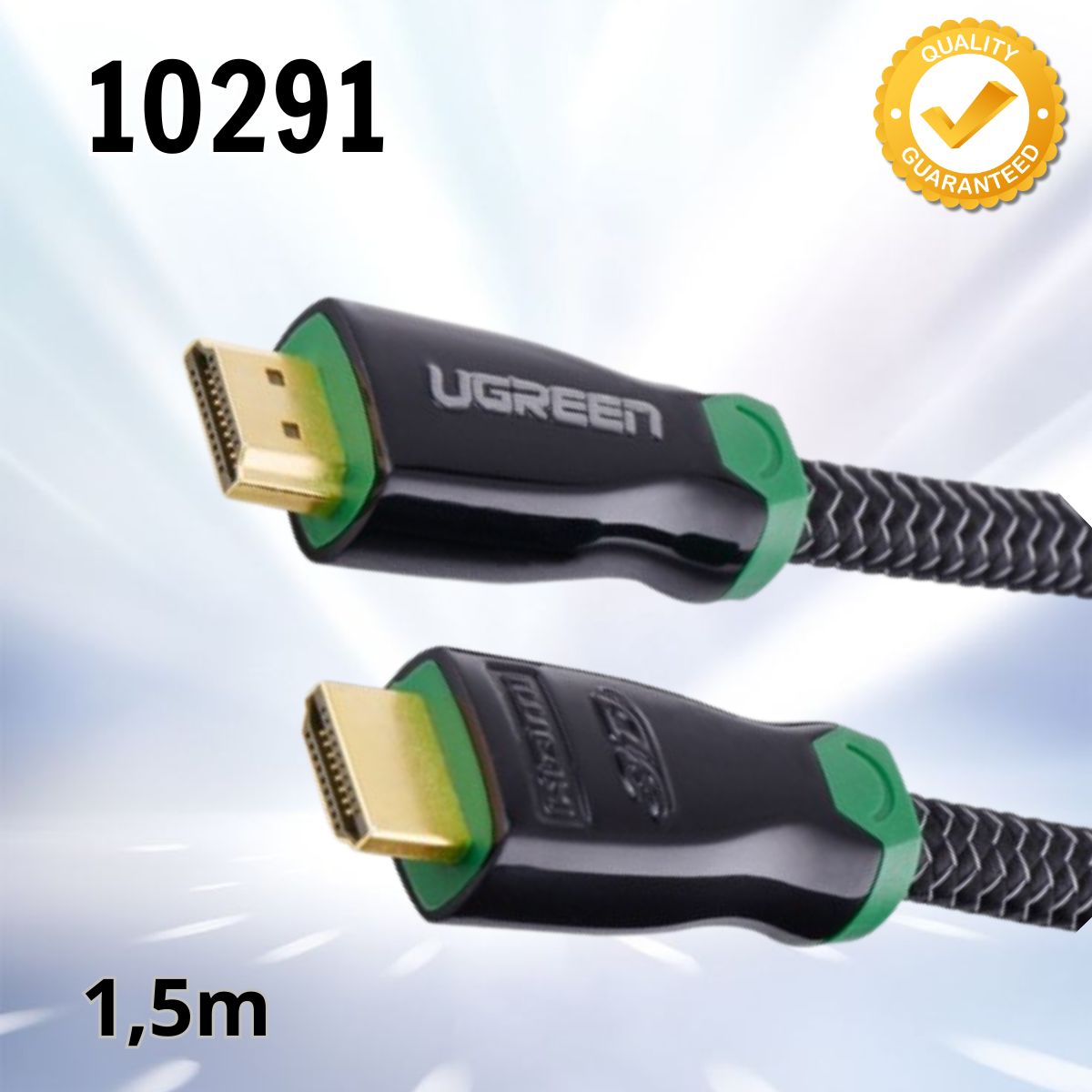 Dây truyền tải HDMI Ugreen 10291 Dài 1,5m, vỏ bọc kim loại hỗ trợ 3D 4Kx2K