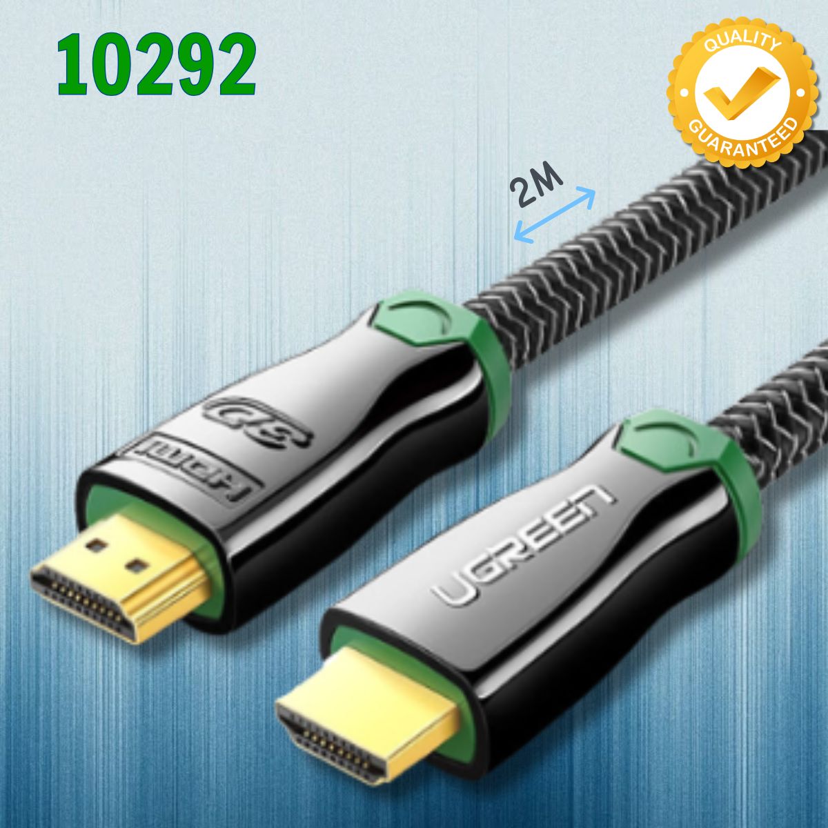 Đường truyền HDMI Ugreen 10292 HD126 dài 2m, vỏ bọc kim loại hỗ trợ 3D 4Kx2K