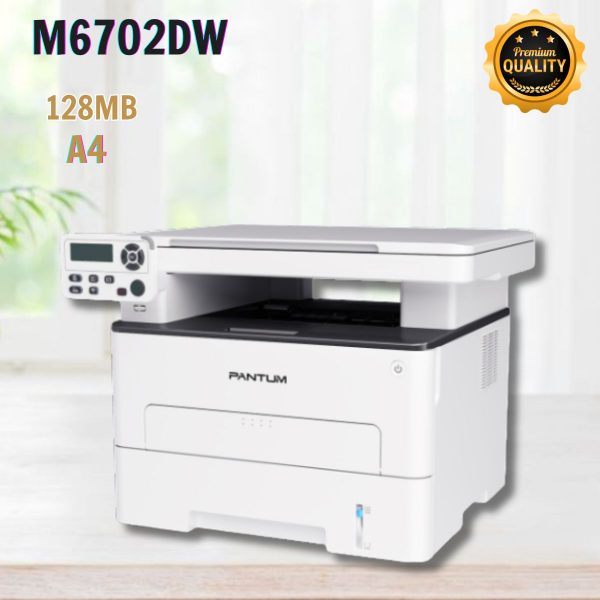 Máy in Pantum M6702DW đa chức năng  In đảo mặt, Sao chép, Quét, bộ nhớ 128MB Tốc độ in 30ppm, Bộ xử lý 525MHz, Hỗ trợ USB, Ethernet, Wifi ( đen trắng )