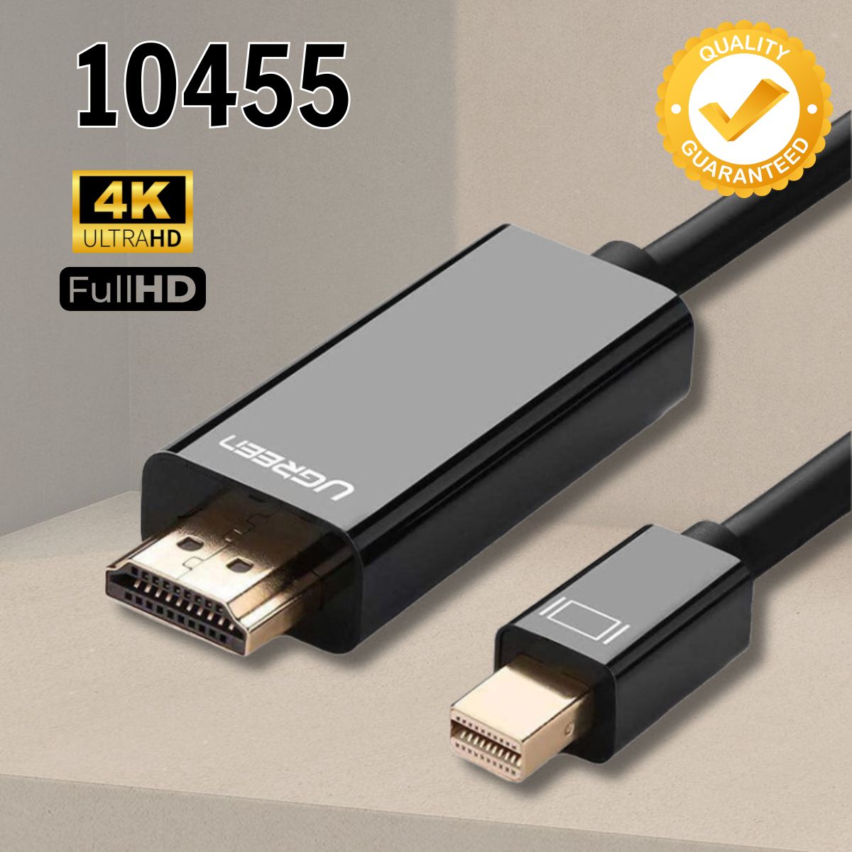 Cáp chuyển đổi Mini DP sang HDMI Ugreen 10455 MD101 3m Màu đen hỗ trợ phân phải 4Kx2K