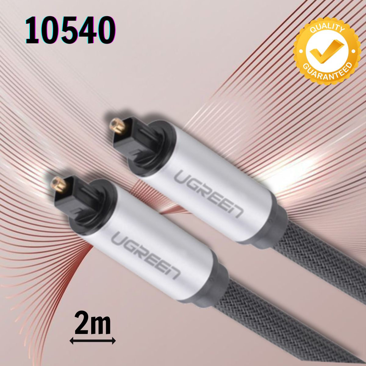 Cáp âm thanh quang Ugreen 10540 dài 2m Màu xám, Hỗ trợ âm thanh Dolby digital