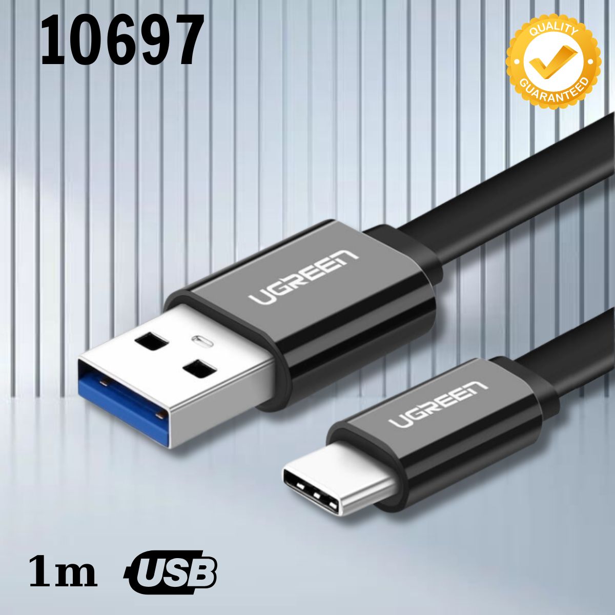 Cáp USB TypeC sang USB 3.0 Ugreen 10697 Cáp dẹt dài 1m Màu đen