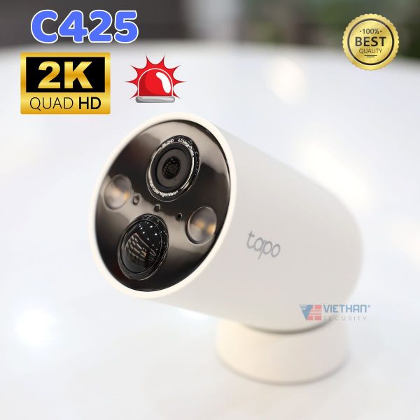 Camera an ninh không dây Tapo C425 2K Đế nam châm, Color Night Vision với cảm biến Starlight
