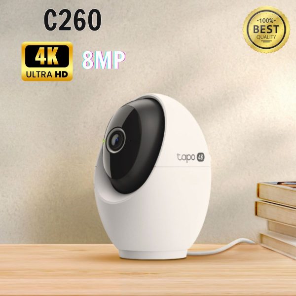 Camera Wifi  4K 8mp TP-Link Tapo C260 tích hợp AI nhận diện khuôn mặt, người, phương tiện, Quay linh hoạt 360 độ