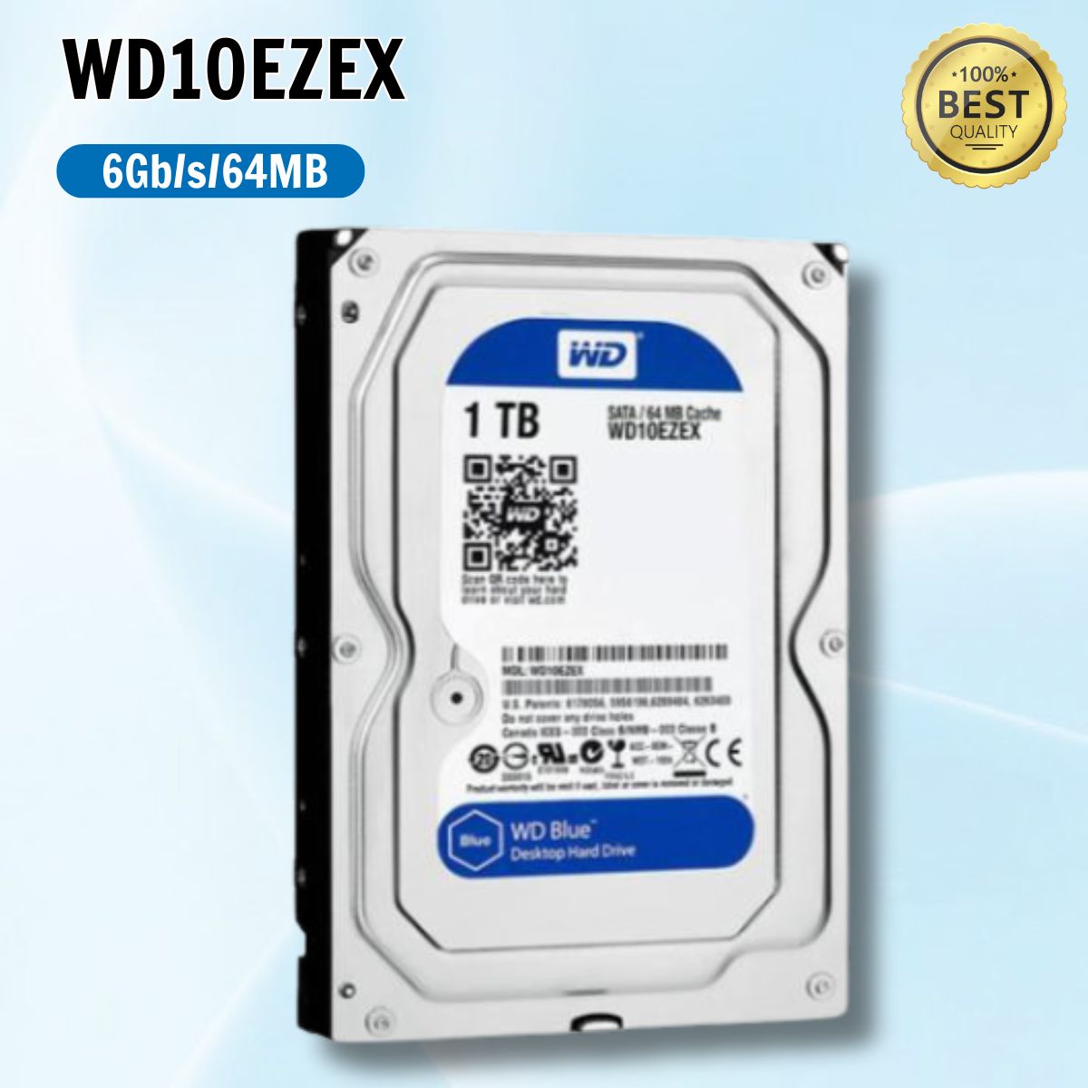 Ổ cứng Western Digital Blue 1TB WD10EZEX 3.5" SATA 3 6Gb/s/64MB Cache/ 7200RPM