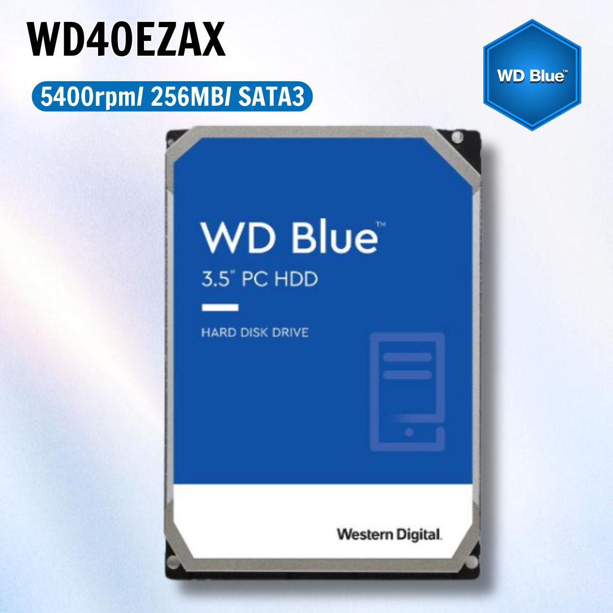 Ổ cứng Western Digital Blue 4TB WD40EZAX 3.5" SATA 3/256MB Cache/ 5400RPM