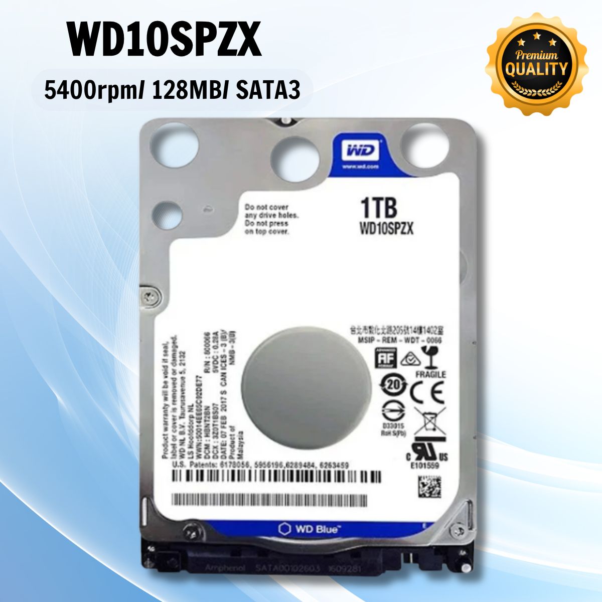 Ổ cứng Laptop WD Blue 1TB WD10SPZX 2,5", SATA3 128MB Cache/ 5400RPM/ 7mm
