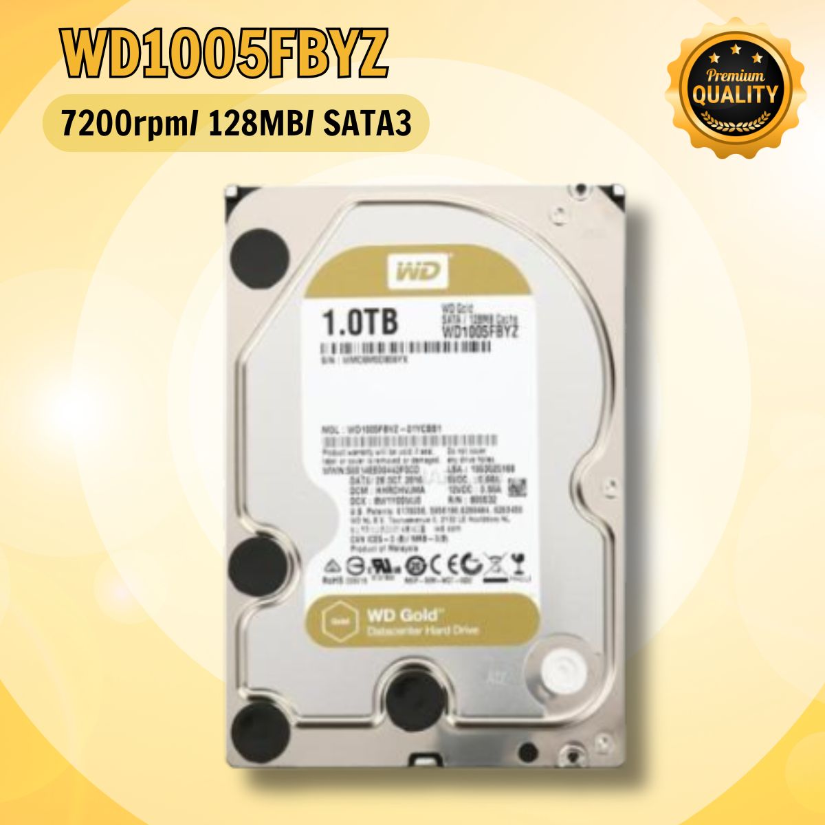 Ổ cứng Western Digital Gold 1TB WD1005FBYZ 3.5"/Sata3/128MB/7200RPM