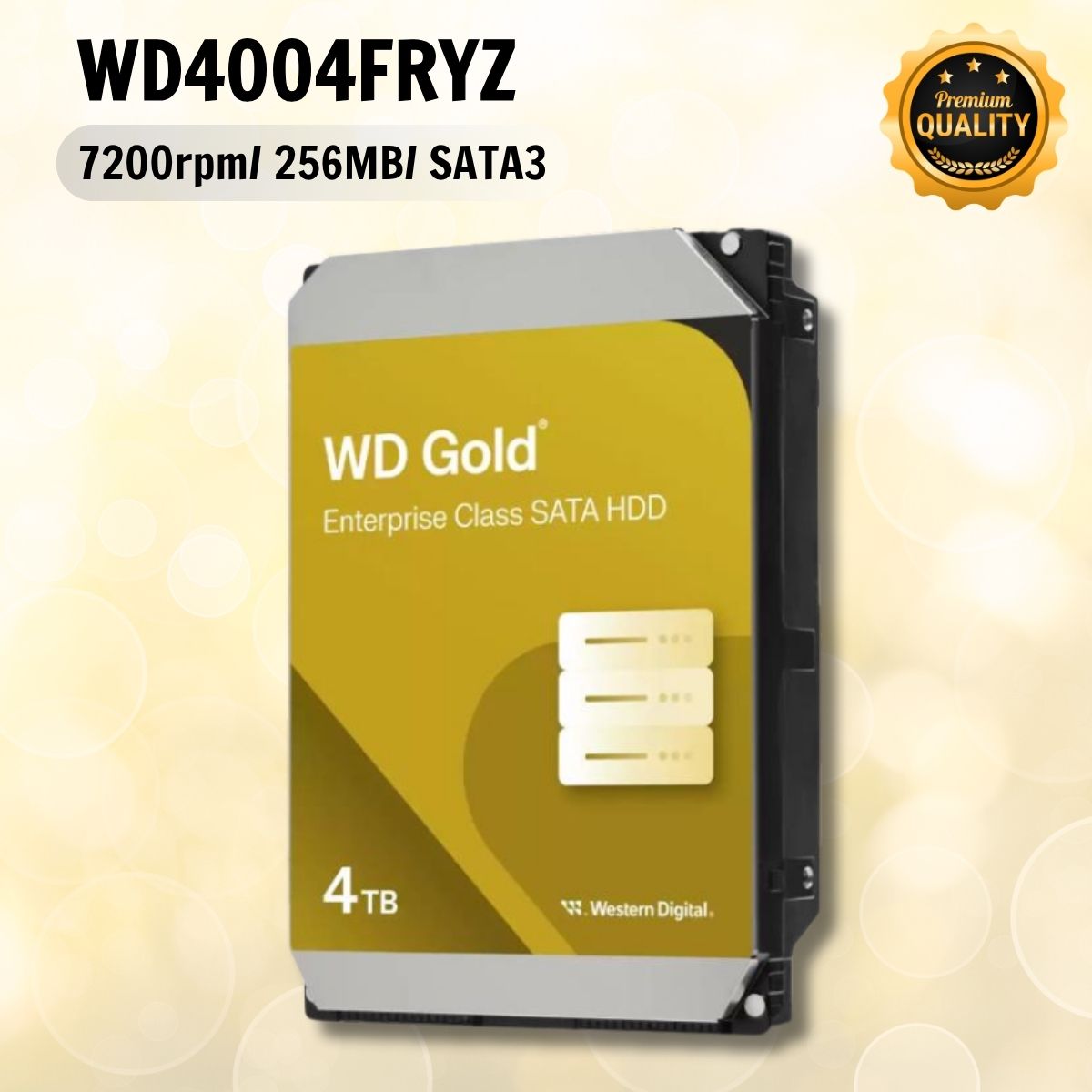 Ổ cứng HDD WD Gold 4TB WD4004FRYZ 3.5"/Sata3 /256MB /7200RPM