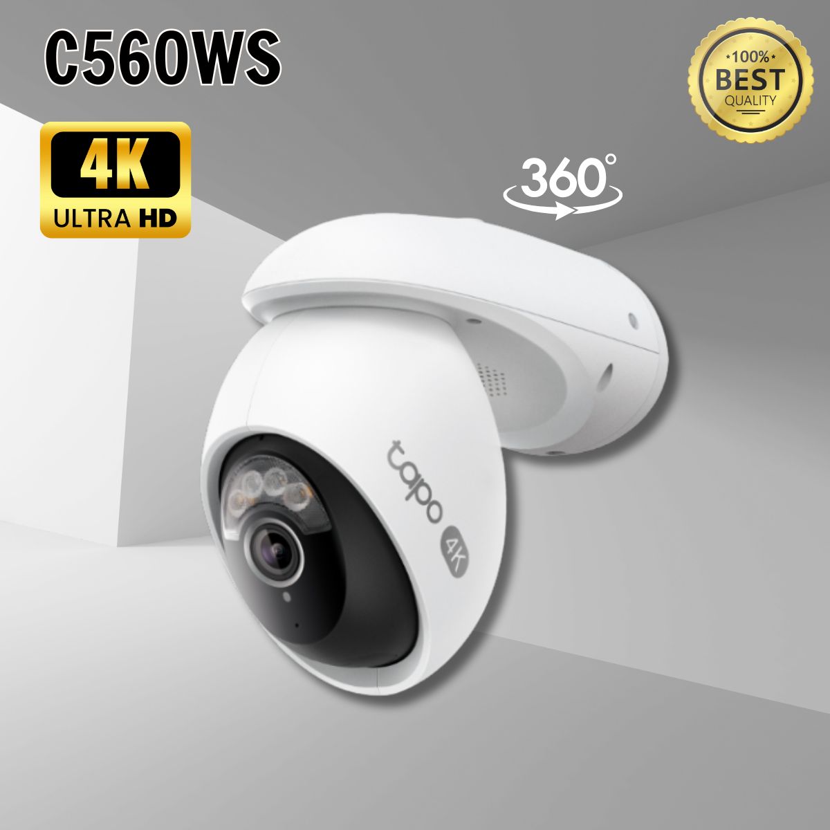 Camera Wi-Fi An ninh 4K Quay quét ngoài trời Tapo C560WS Theo dõi 360 độ, Phát hiện con người, thú cưng, phương tiện