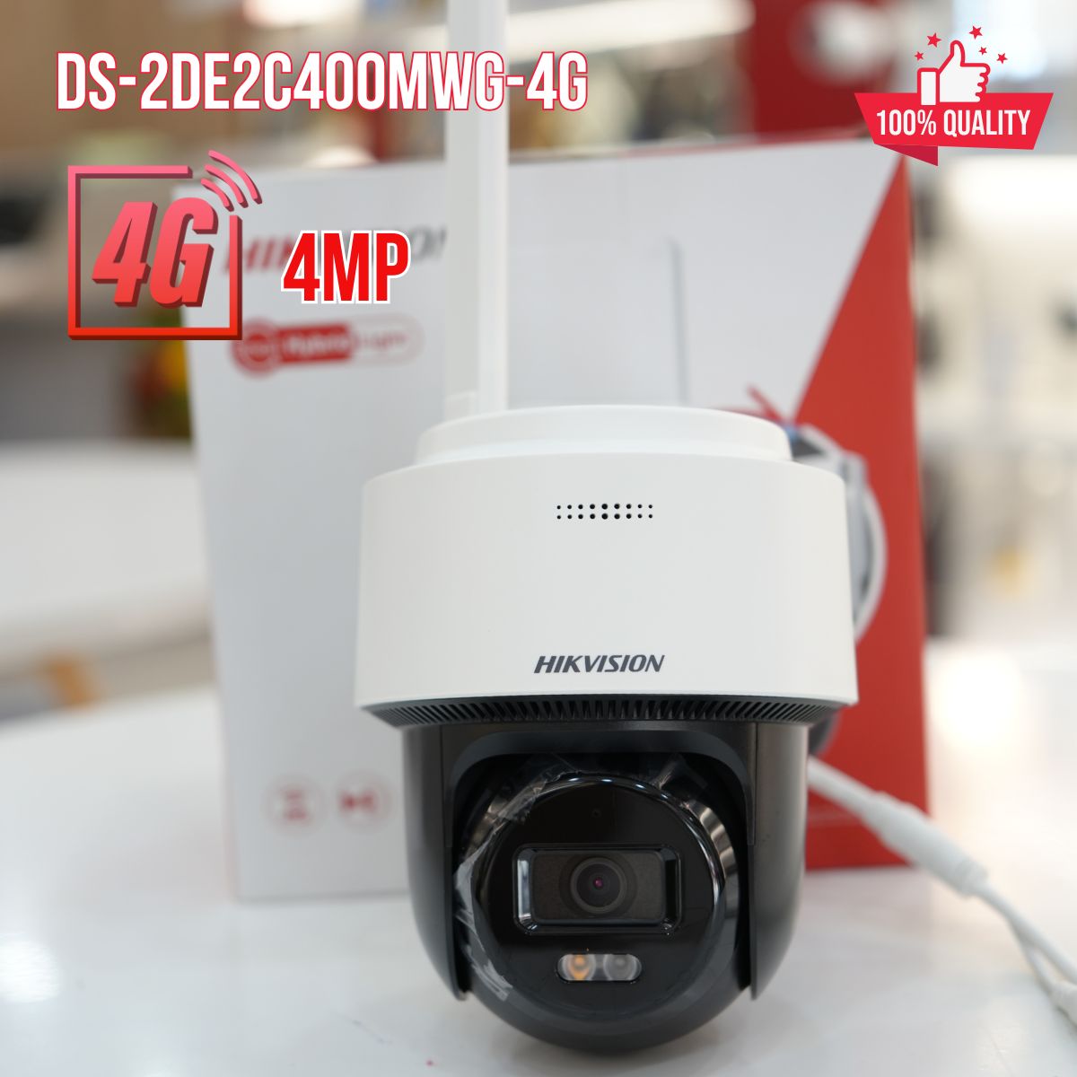 Camera IP Hikvision DS-2DE2C400MWG-4G 4MP Xoay 360 độ, Phát hiện người và phương tiện