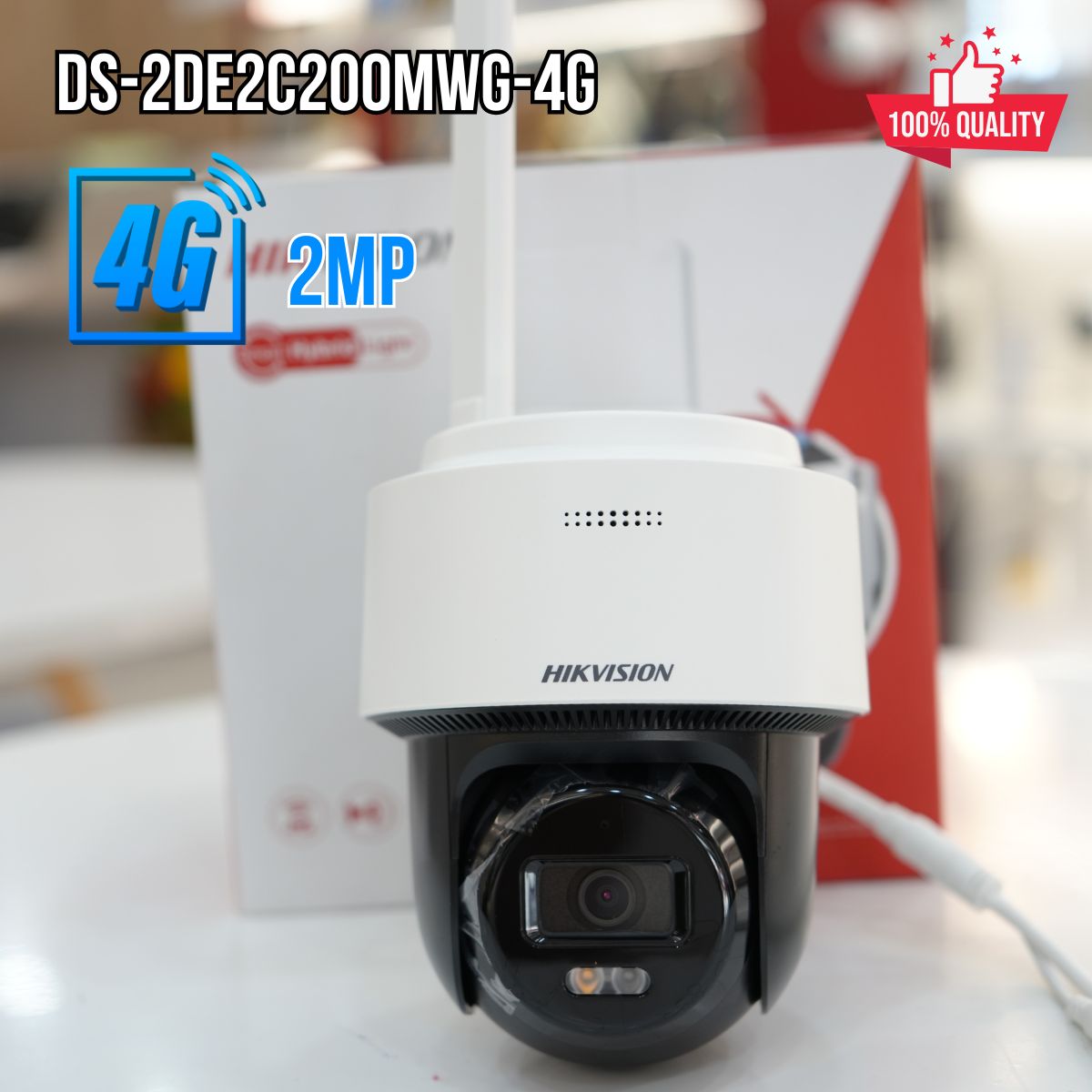 Camera IP Mini PT 2MP 4G Hikvision DS-2DE2C200MWG-4G Phát hiện người và phương tiện, Đàm thoại 2 chiều