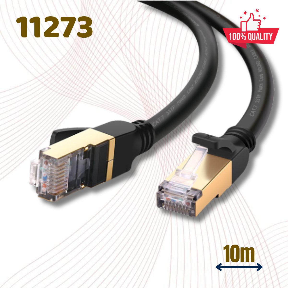 Cáp mạng đúc sẵn Cat7 dài 10m tròn chính hãng Ugreen 11273 Cao cấp
