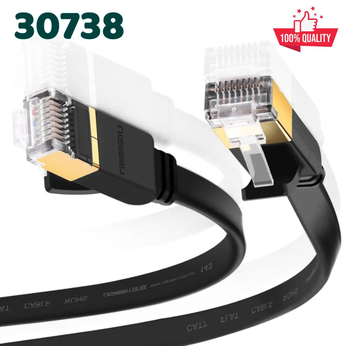 Cáp mạng đúc sẵn Cat7 FTP dài 0,5M dẹt 600Mhz chính hãng Ugreen 30738 Cao cấp