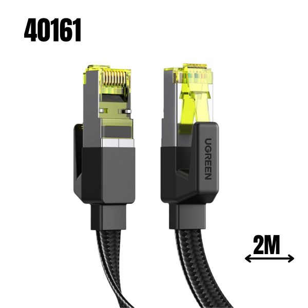 Cáp mạng Cat7 Ugreen 40161 2m 10Gbps 600mhz dây dẹt Nylon Braided Màu Đen
